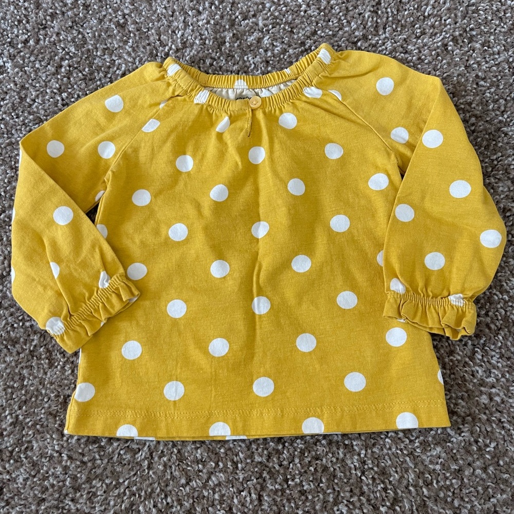 Yellow polka dot blouse